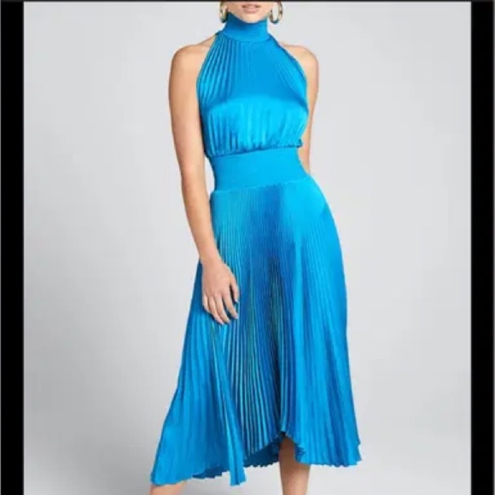 A.L.C. Vibrant Blue Halter Midi Dress